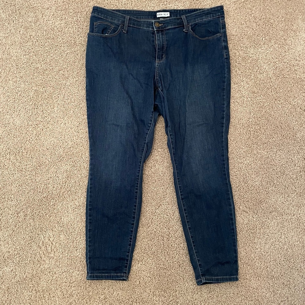 Ava & Viv Dark Wash Skinny Jeans Size 18W